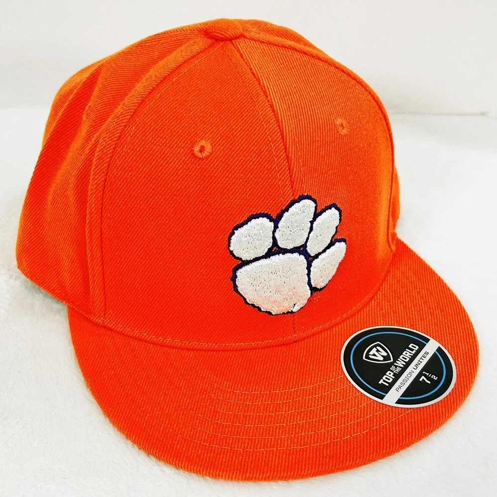 Clemson Tigers Top of the World Wool Fitted Hat Cap 7 1/2 Orange NCAA College